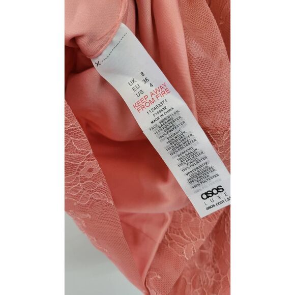 ASOS LUXE Curve wire bardot lace midi dress in pink - Picture 7 of 13